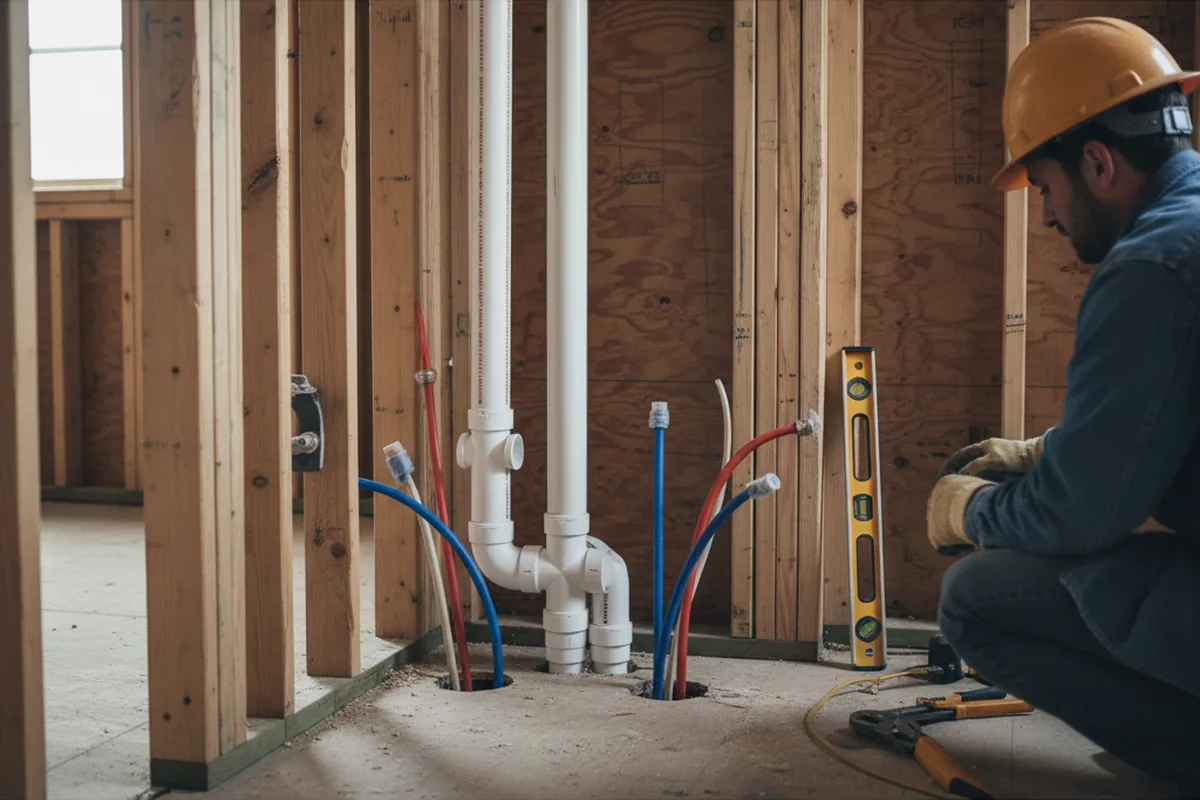 Drain and supply rough-in during Toilet Repair and Installation in Princeton
