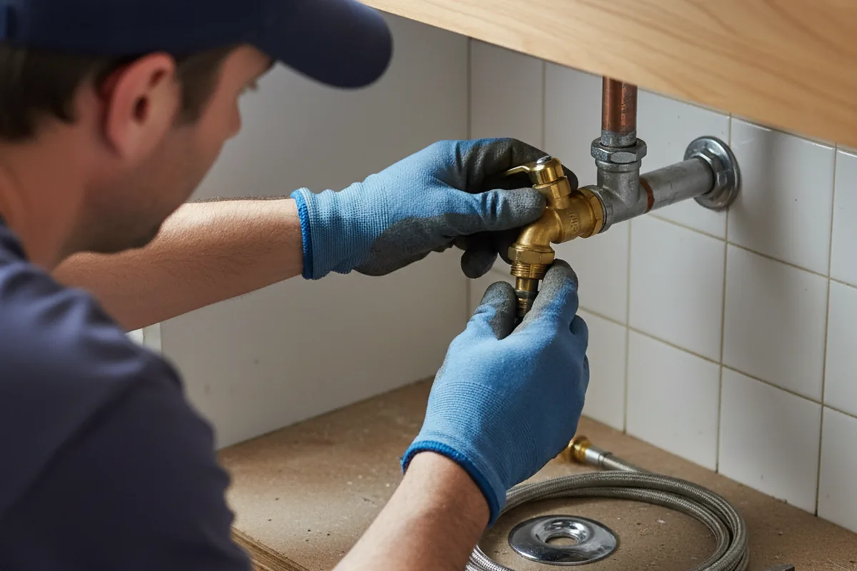 Shutoff valve and fitting work during Faucet and Fixture Repair in Princeton